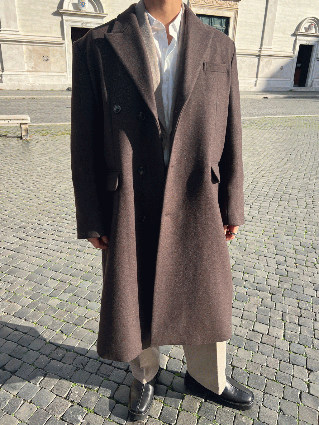 Roma wool quilted coat